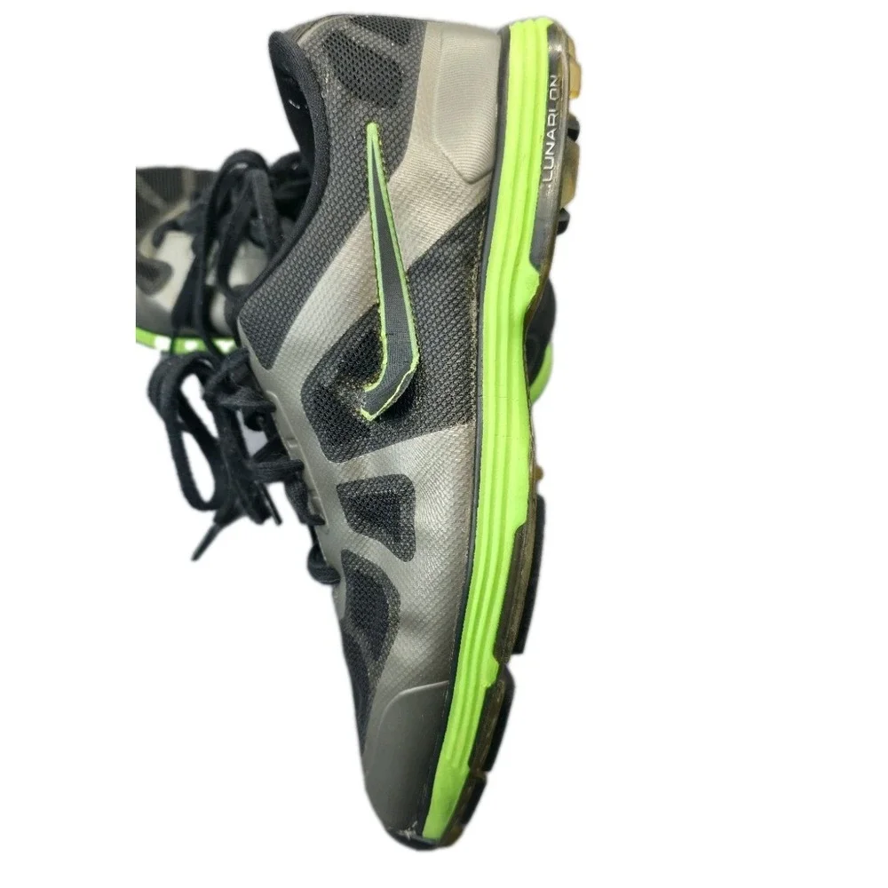 Nike Lunari On Hyperfuse Golf Shoes Mens 10.5 Black Gray Green Spikeless